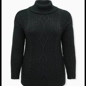Outlander Chunky Cable Knit Turtleneck Sweater